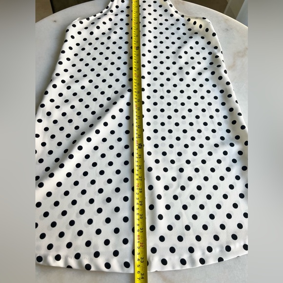 Zara Polka Dot Tunic - White and Black Polka Dot, Attached Scarf Included - Picture 11 of 11